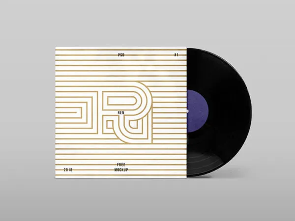 Mockup Showcasing Front View of Standing Vinyl Cover 1
