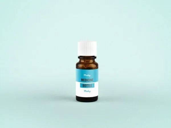 Mockup Showcasing Front View of Tiny Medicine Bottle 1