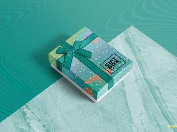 Mockup Showcasing Gift Box with Ribbon 1
