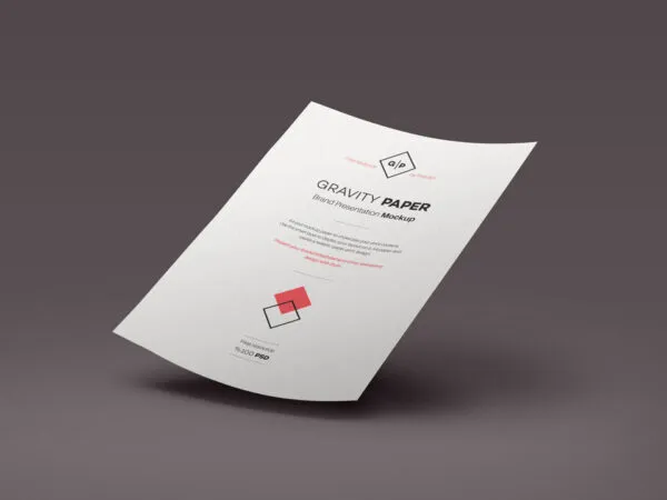 Mockup Showcasing Gravity Defying A4 Paper 1