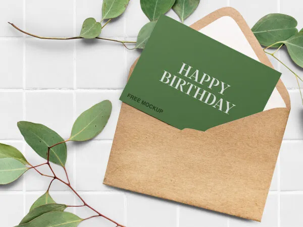 Mockup Showcasing Greeting Card on Envelope 1