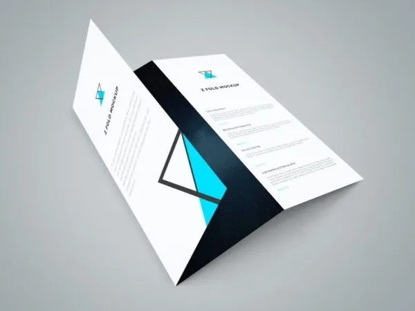 Mockup Showcasing Half Folded Trifold Brochure 1