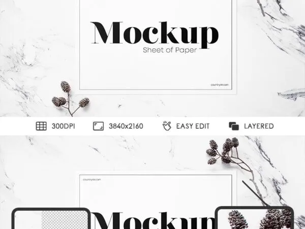 Mockup Showcasing Horizontal Paper Sheet 1