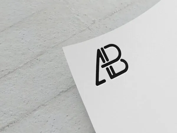Mockup Showcasing Imprinted Logo at the Corner of a Paper 1