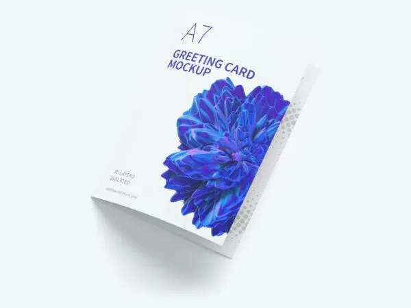 Mockup Showcasing Left Side View of Closed A7 Greeting Card 1