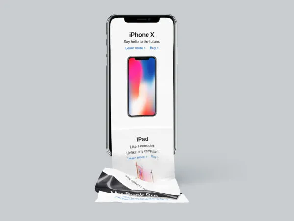 Mockup Showcasing Long Scroll on iPhone X Screen 1