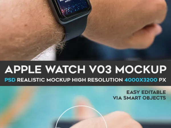 Mockup Showcasing Man Wearing Apple Watch 1