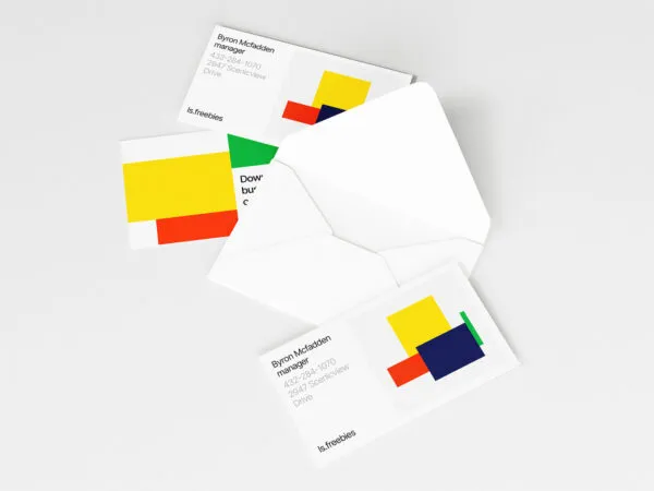 Mockup Showcasing Opened Business Card Alongside Three Business Cards 1