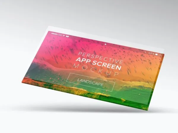 Mockup Showcasing Perspective View of Smart Device Screen with a Transparent Cover 1