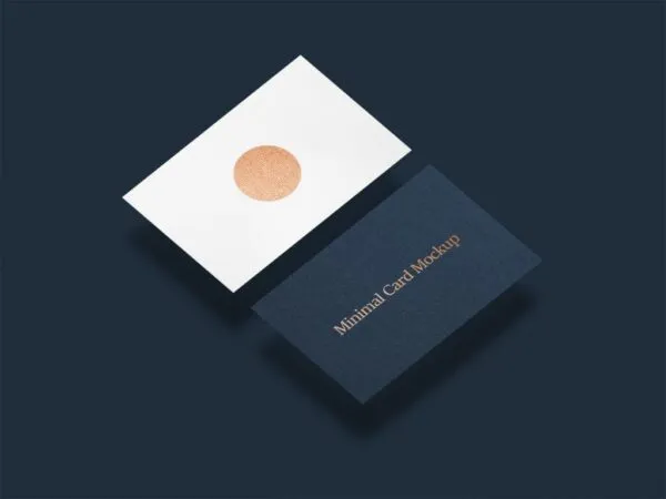 Mockup Showcasing Perspective View of Two Floating Minimal Cards 1