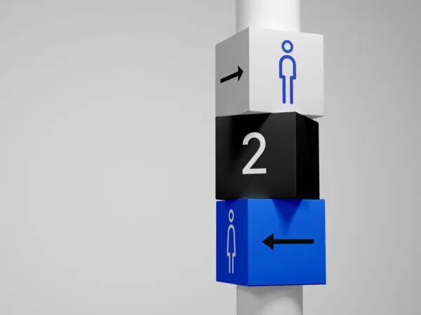 Mockup Showcasing Photorealistic Wayfinding Sign 1