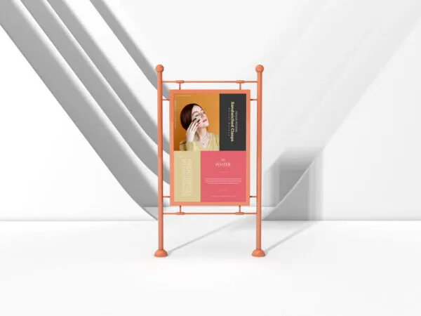 Mockup Showcasing Sandwiched Clasps Poster in Indoor Setting 1