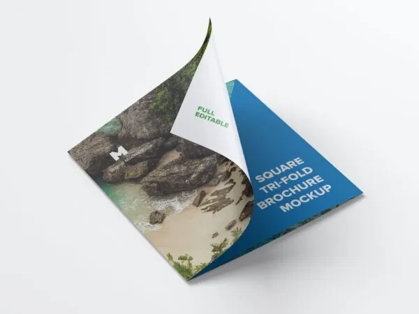 Mockup Showcasing Square Trifold Brochure 1