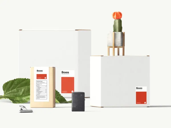 Mockup Showcasing Three Different Sizes Boxes on a Movable Scene 1