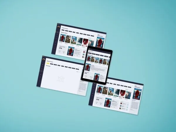 Mockup Showcasing Top View of Several Devices Screens 1