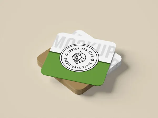 Mockup Showcasing Top View of a Stack of Coasters 1