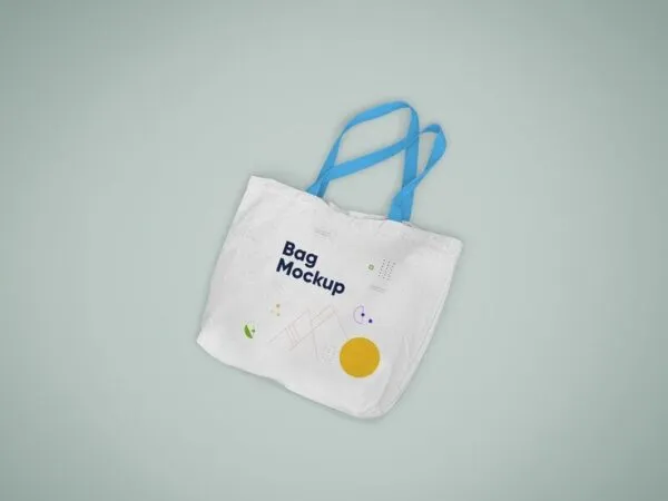 Mockup Showcasing Top View of a Tote Bag with Handles 1