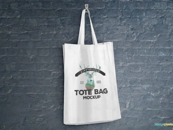 Mockup Showcasing Two Different Tote Bag Scenes 1