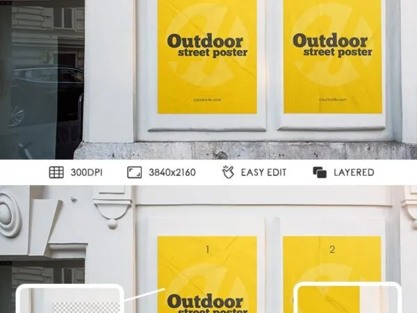 Mockup Showcasing Two Outdoor Street Posters Mockup 1
