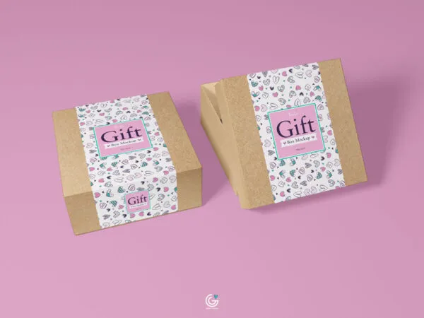 Mockup Showcasing Two Packaging Kraft Paper Gift Boxes 1