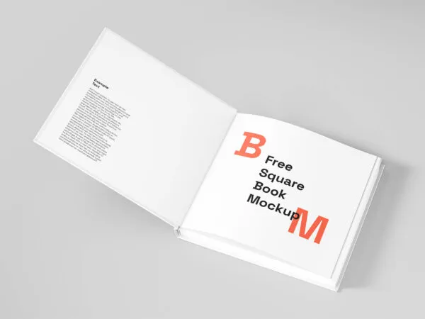 Mockup Showcasing Two Pages of Opened Square Book 1