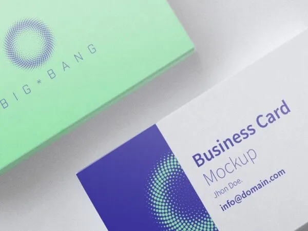 Mockup Showcasing a Close Up of Two Business Cards 1