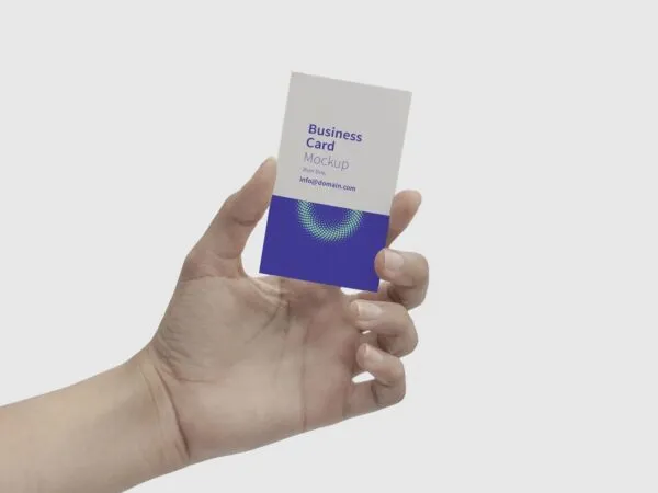Mockup Showcasing a Hand Holding a Business Card 1