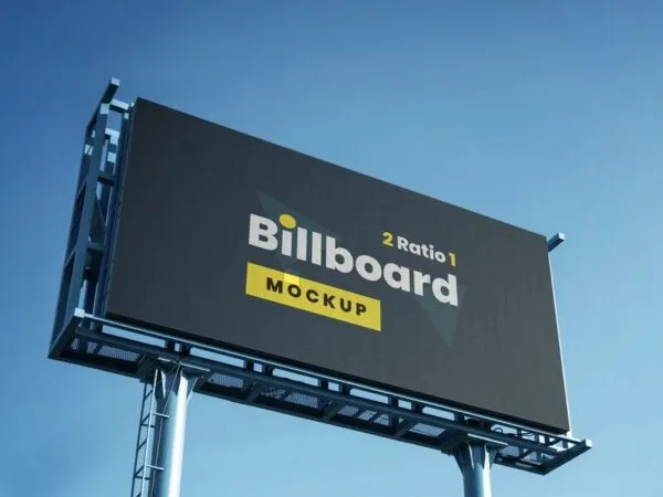 Mockup Showing Big Outdoor Billboard with Sky Background 1