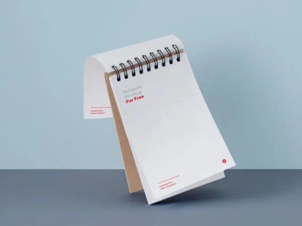 Mockup Showing Floating Ringed Notepad 1