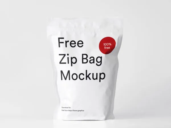 Mockup Showing Front View of Standing Zip Bag 1