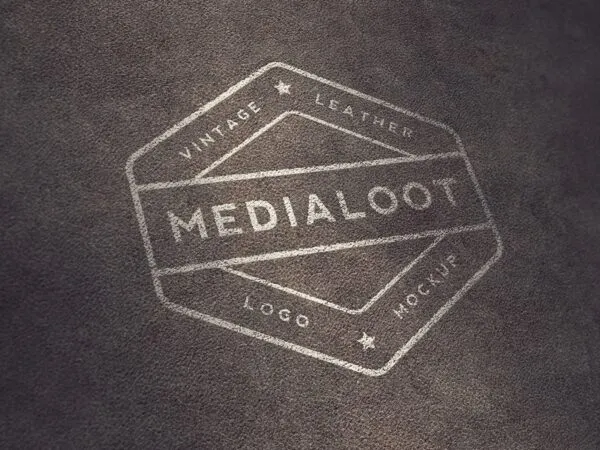 Mockup Showing Logo Printed on Leather Texture 1