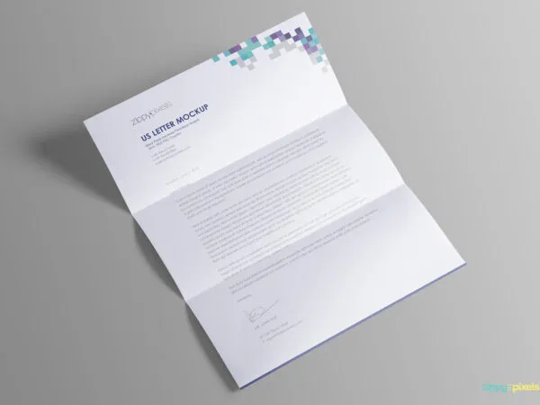 Mockup Showing Opened Trifold Us Letter Paper 1