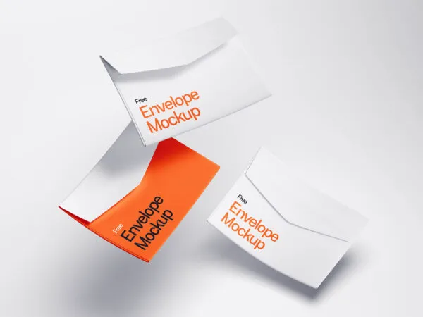 Mockup Showing Three Levitating Envelopes 1
