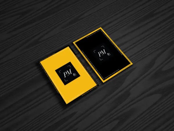 Mockup Showing Two Posters on Black Wooden Background 1