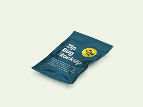 Mockup Showing Wrinkled Zip Bag Package 1