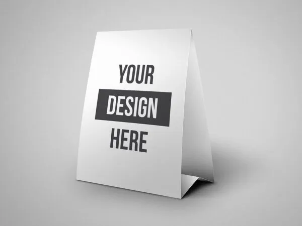 Mockup Showing a 34 View of a Table Tent Menu 1