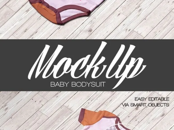 Mockup Showing a Baby Bodysuit on a Wooden Floor 1