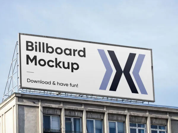 Mockup Showing a Big Billboard on a Building 1