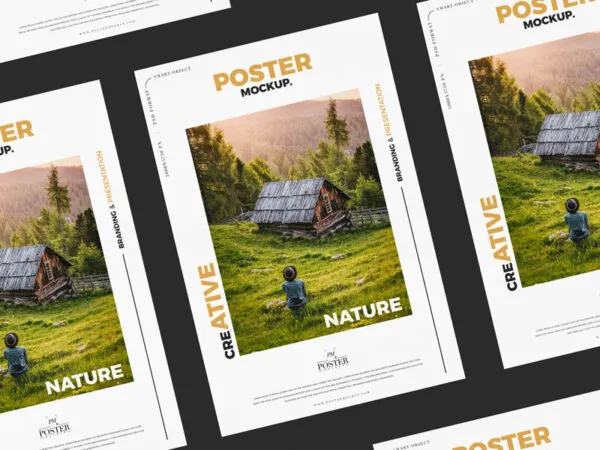 Mockup Showing a Grid of Posters 1