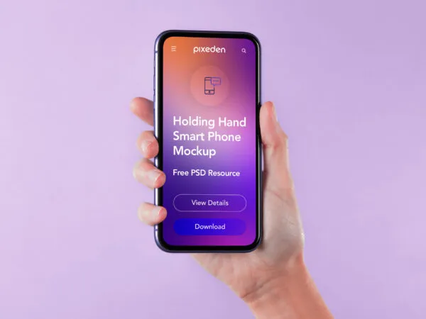 Mockup Showing a Hand Holding a Smartphone 1