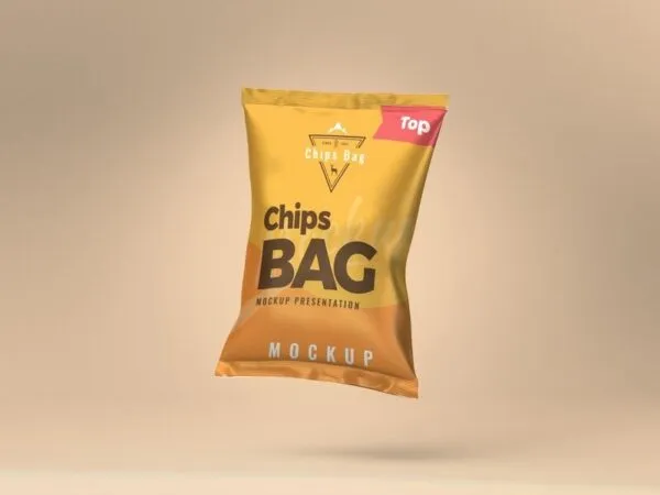 Mockup Showing a Levitating Chips Bag 1