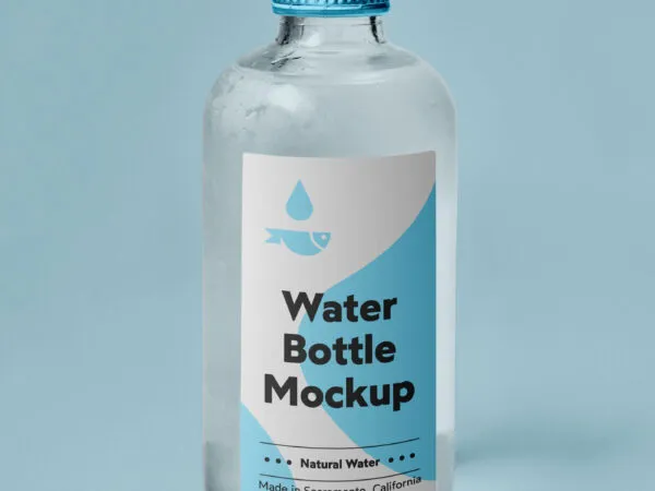 Mockup Showing a Minimal Mini Glass Bottle 1