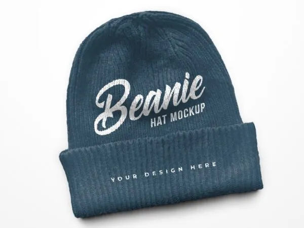 Mockup Showing a Photo realistic Beanie Hat 1
