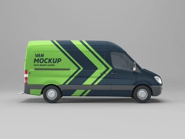 Mockup Showing a Side View of a Van 1