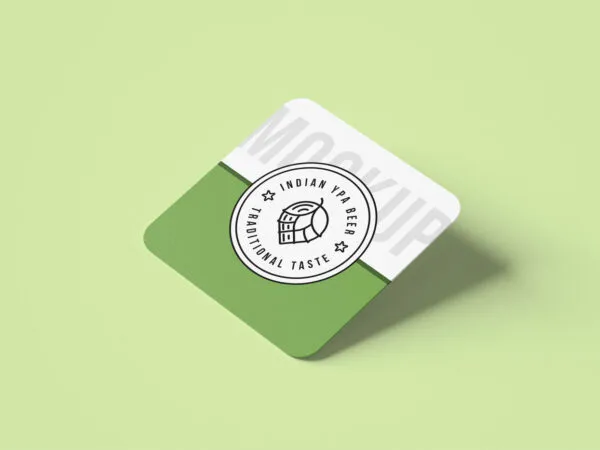 Mockup Showing a Simple Square Coaster 1