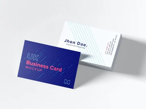 Mockup Showing a Single Business Card Laid on a Pack of Cards 1