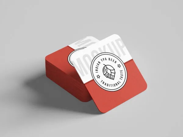 Mockup Showing a Stack of Square Coasters 1