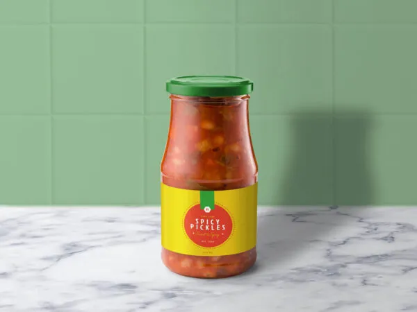 Mockup Showing a Transparent Meal or Pickle Jar 1