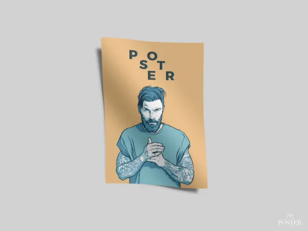 Mockup Showing a Wavy Poster 1