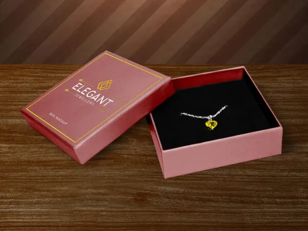 Mockup Showing an Open Jewelry Neckless Cardboard Box 1